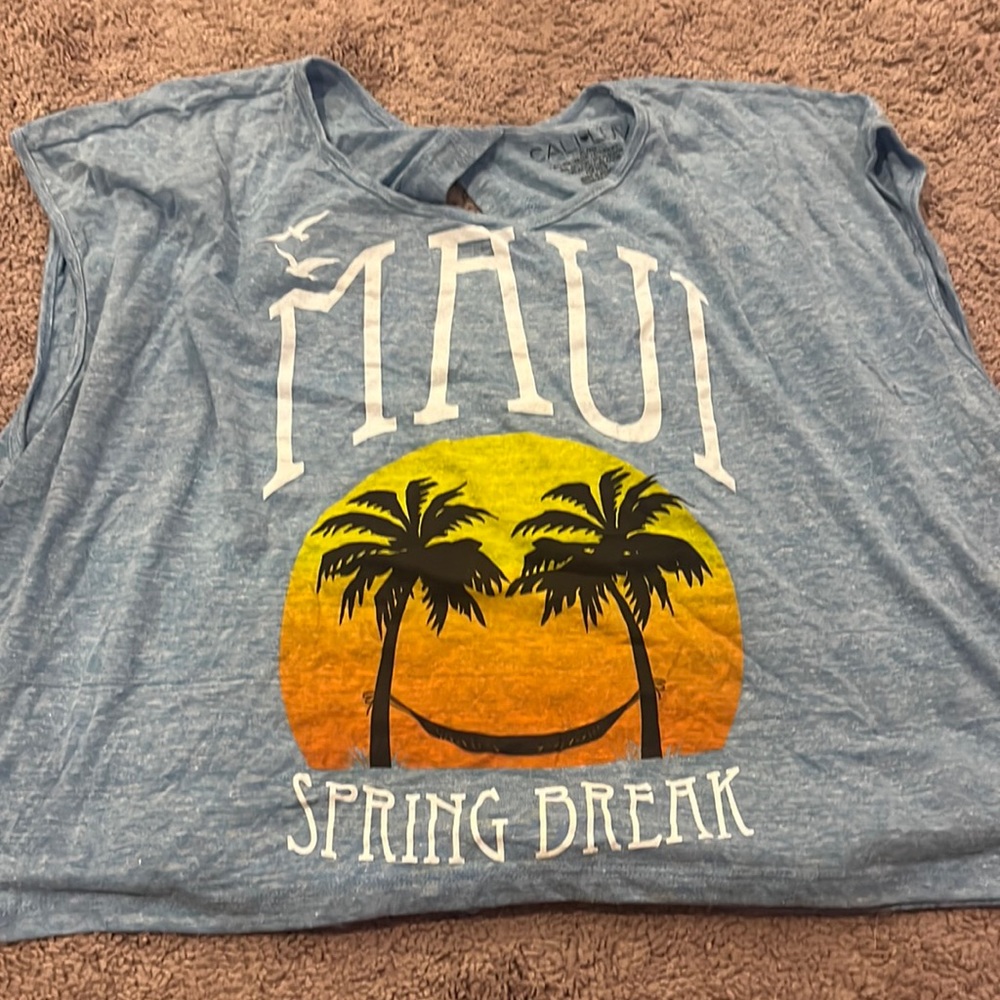 EUC- Maui Spring Break crop top with tie back size XL